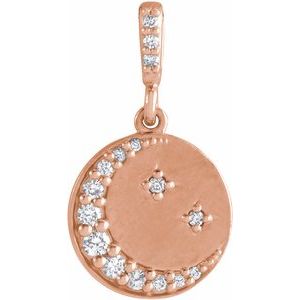 14K Rose Gold 1/10 CTW Natural Diamond Crescent Moon Pendant