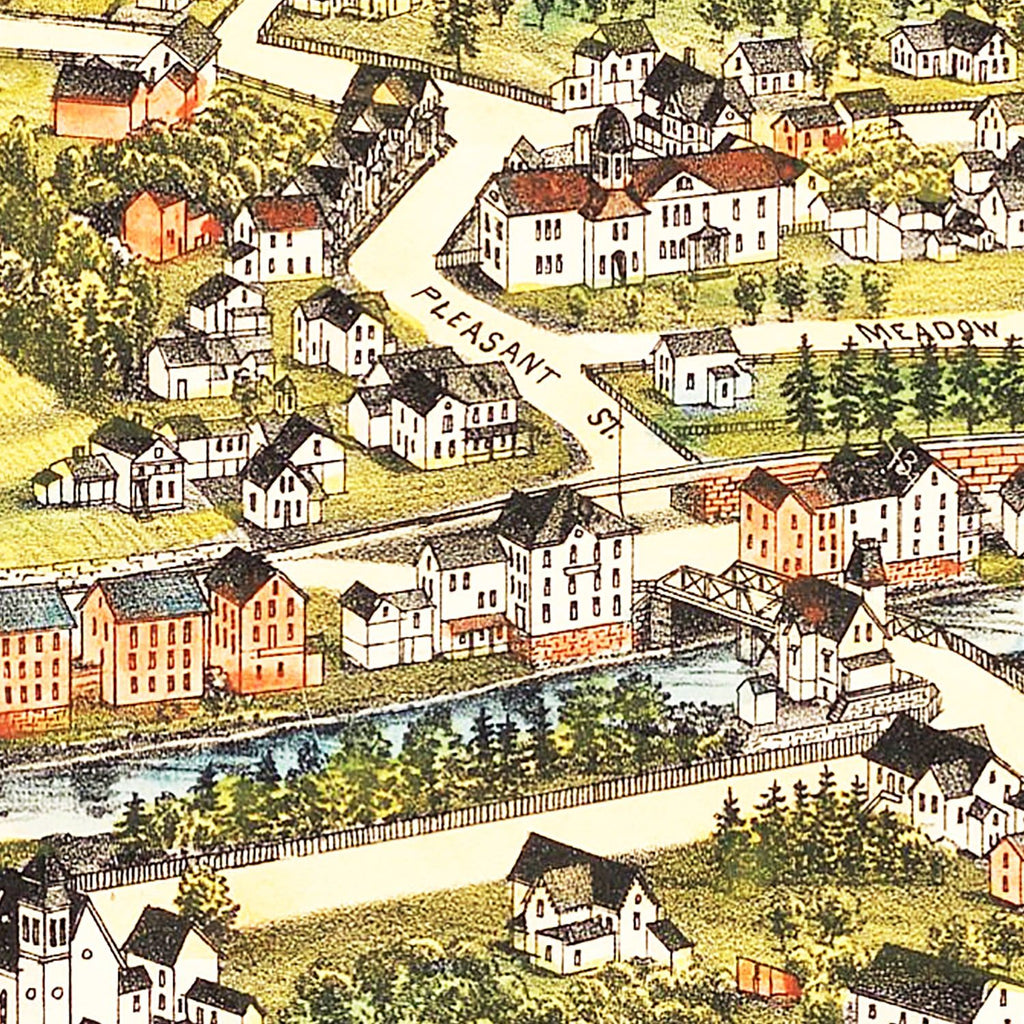 Vintage Map of Housatonic, Massachusetts 1890