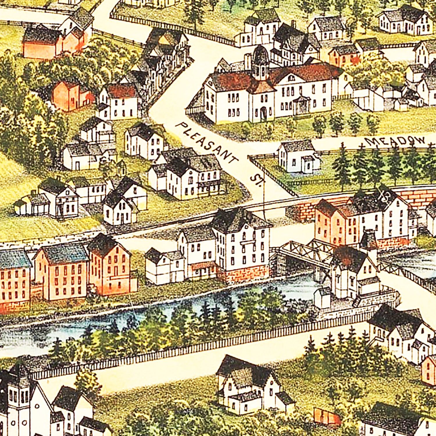 Vintage Map of Housatonic, Massachusetts 1890