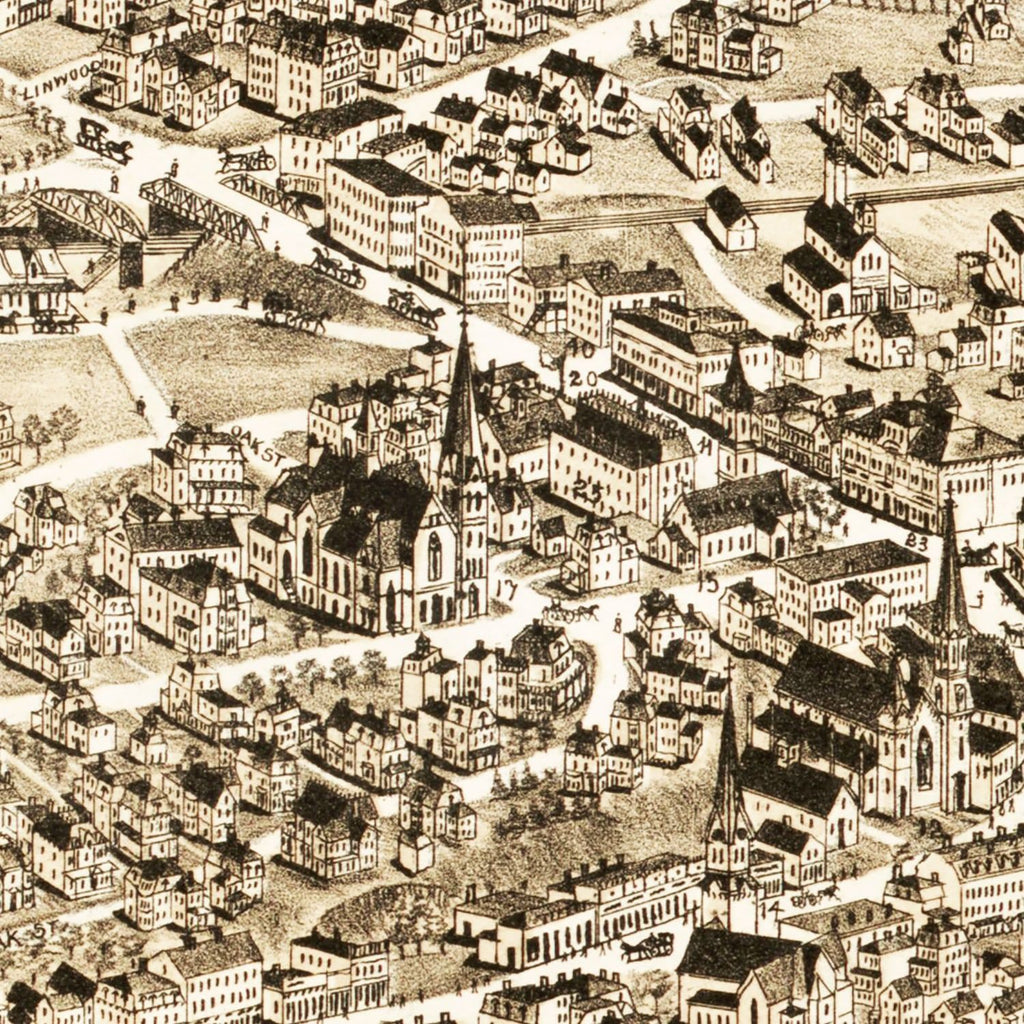 Vintage Map of Hyde Park, Massachusetts 1890