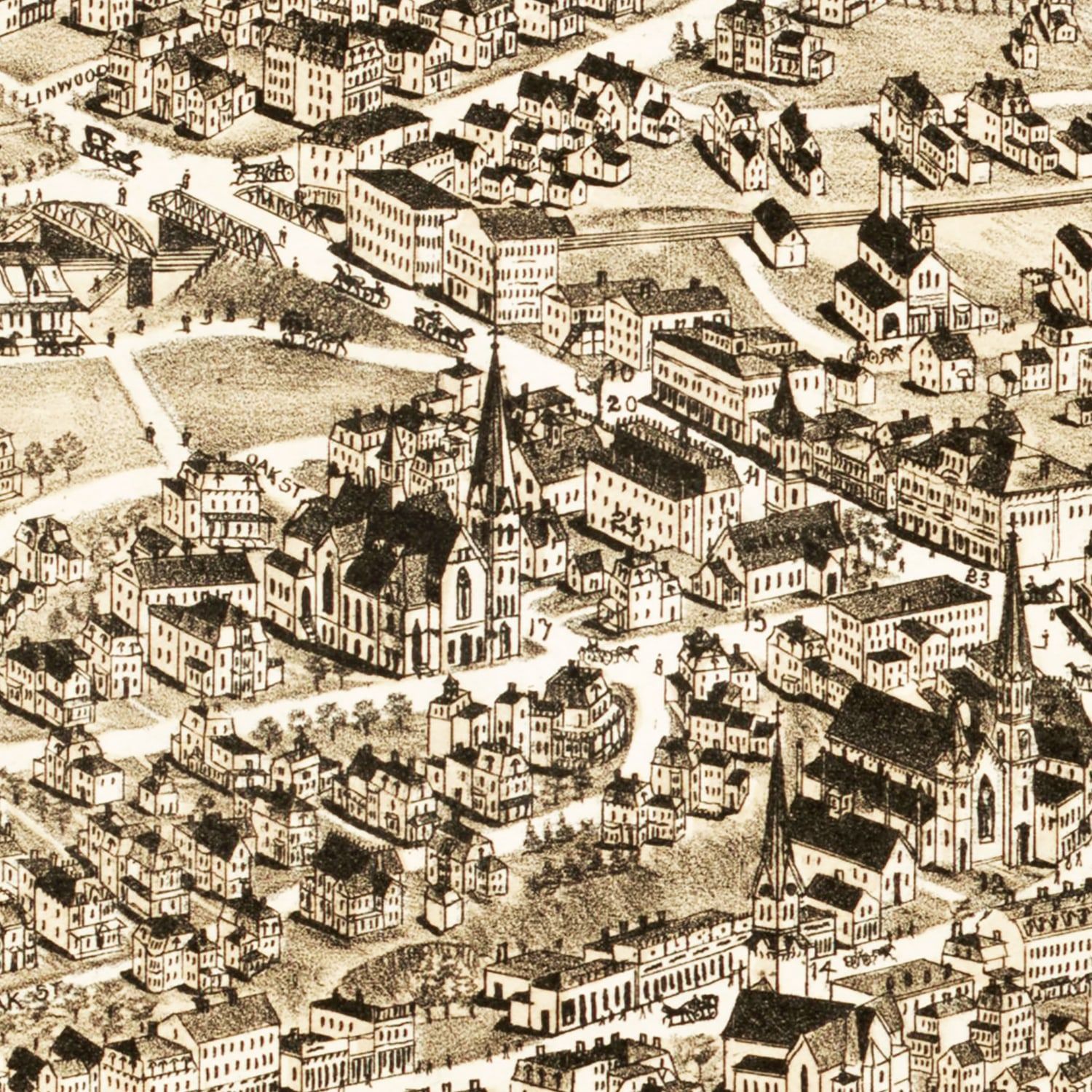 Vintage Map of Hyde Park, Massachusetts 1890