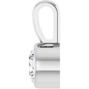 14K White 1/6 CT Natural Diamond Bezel-Set Solitaire Pendant