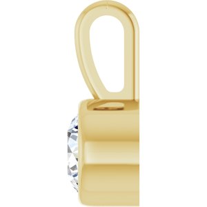 14K Yellow 1/6 CT Natural Diamond Bezel-Set Solitaire Pendant