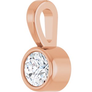 14K Rose .06 CT Natural Diamond Bezel-Set Solitaire Pendant