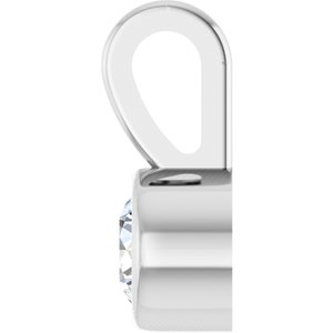 14K White .06 CT Natural Diamond Bezel-Set Solitaire Pendant