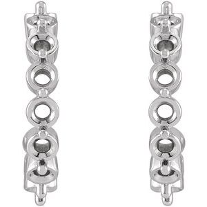14K White Gold 2.2 mm Round 12.7 mm Hoop Earring Mounting – image 2