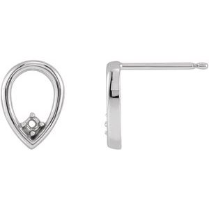 Sterling Silver 1.5 mm Round Geometric Earring Mounting