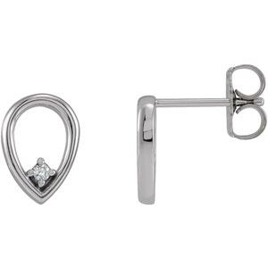 14K White Gold .03 CTW Natural Diamond Geometric Earrings