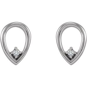 Sterling Silver .03 CTW Natural Diamond Geometric Earrings – image 2