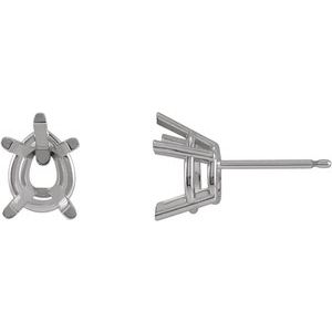 Sterling Silver 5x3 mm Pear 5-Prong Earring Mounting