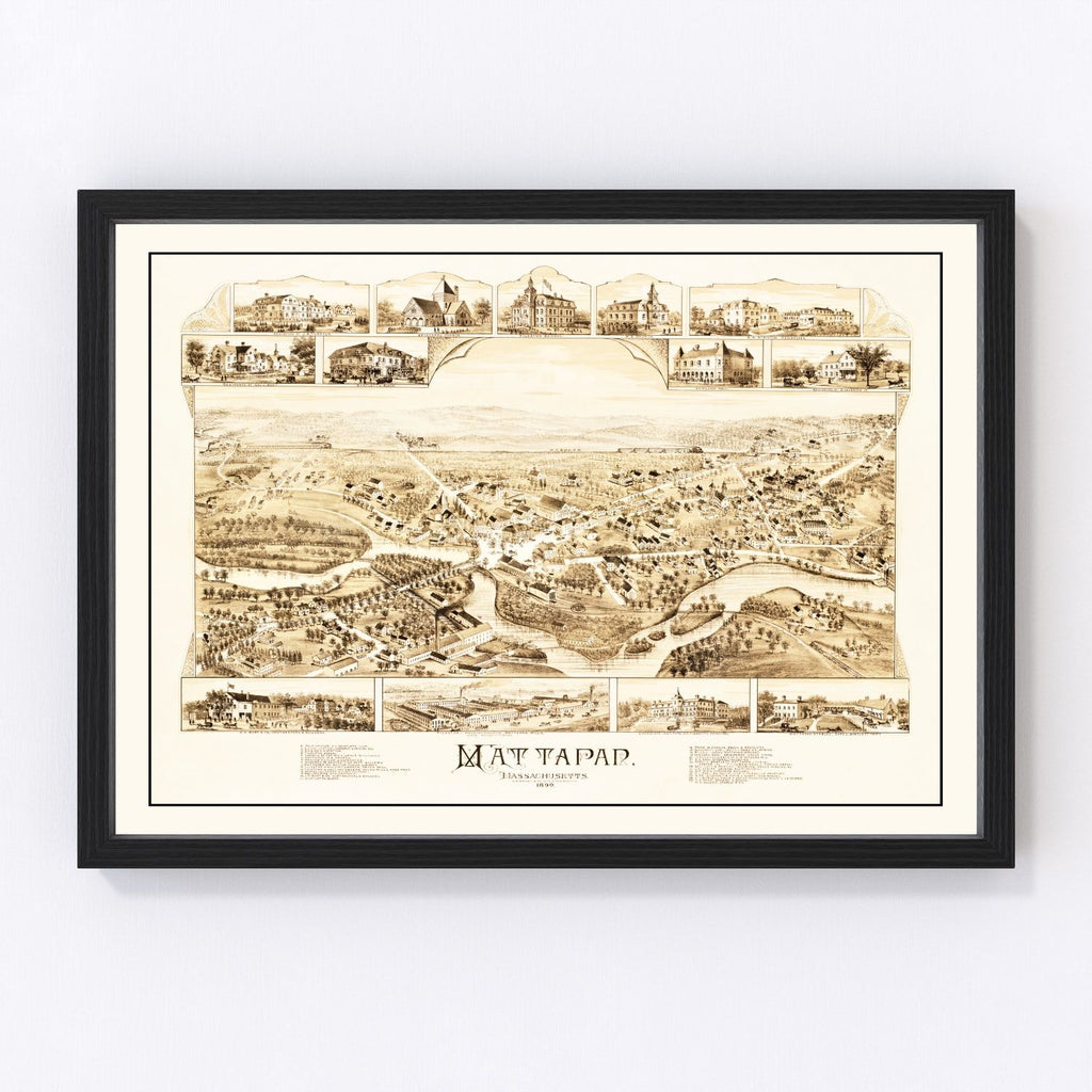 Vintage Map of Mattapan, Massachusetts 1890
