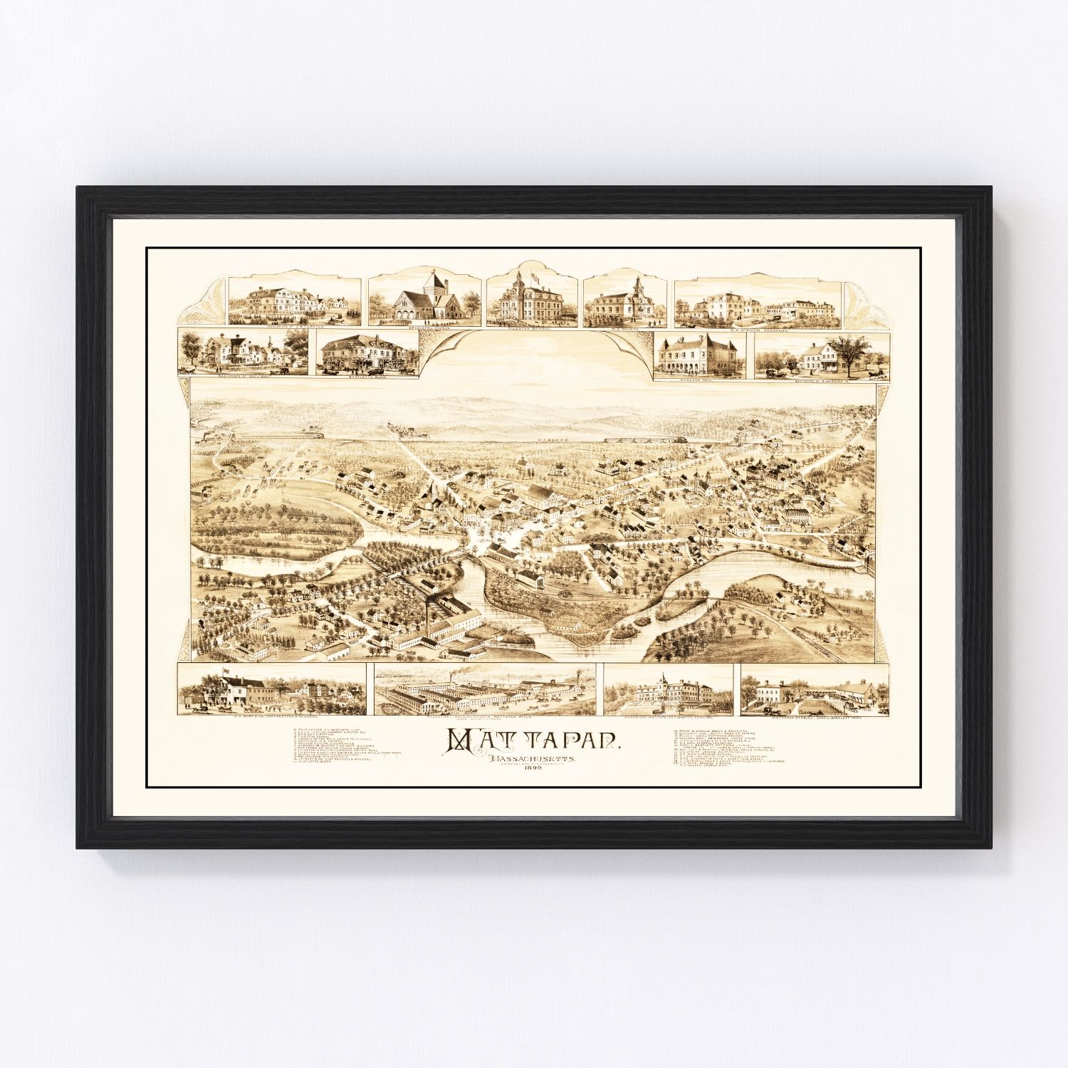Vintage Map of Mattapan, Massachusetts 1890