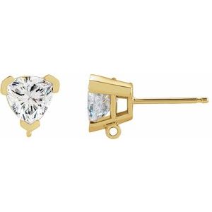 14K Yellow 3/4 CT Lab-Grown Diamond V-End Earring Top
