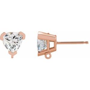 14K Rose 1/10 CT Lab-Grown Diamond V-End Earring Top