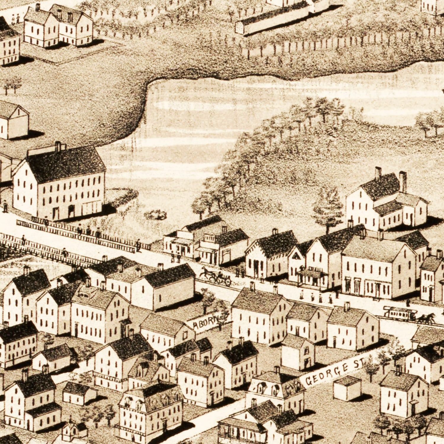 Vintage Map of Pawtuxet, Rhode Island 1890