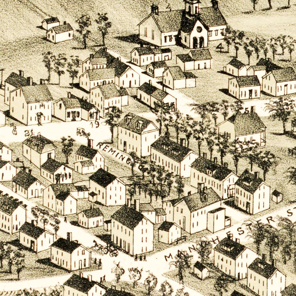 Vintage Map of Crompton, Rhode Island 1889