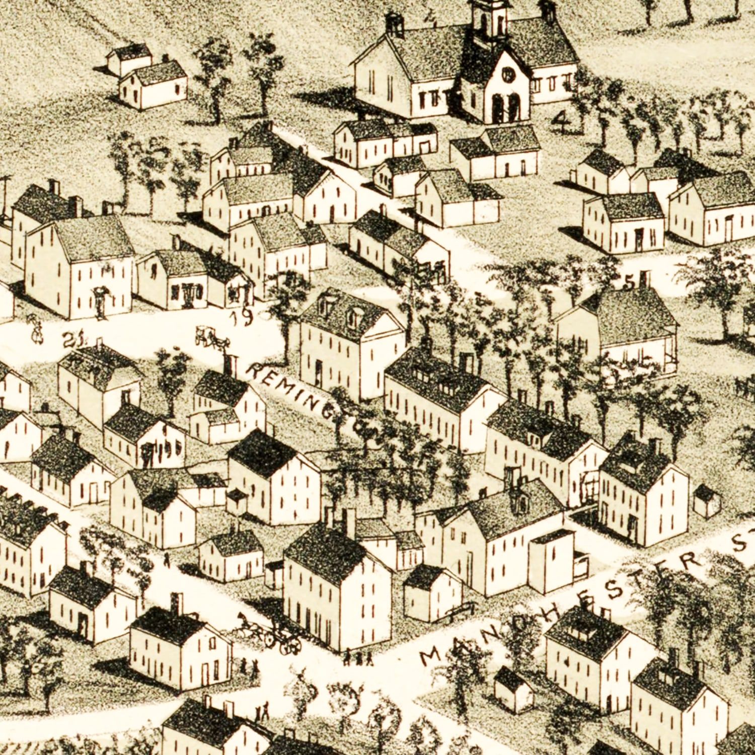 Vintage Map of Crompton, Rhode Island 1889