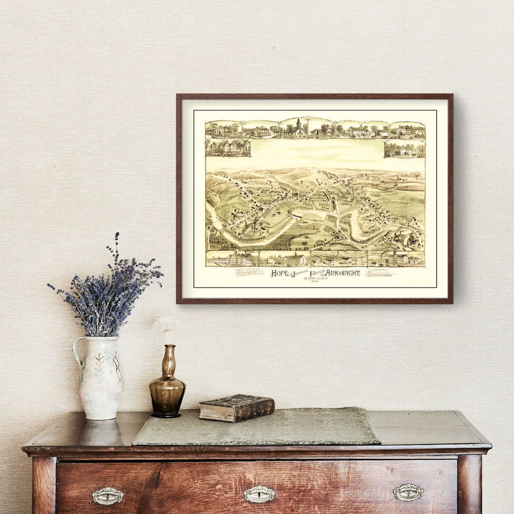 Vintage Map of Hope, Rhode Island 1889