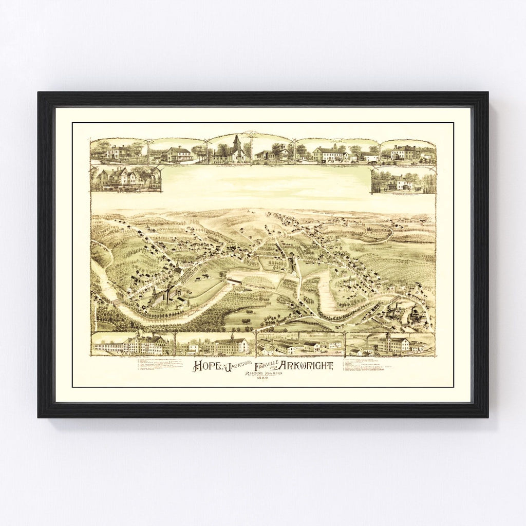 Vintage Map of Hope, Rhode Island 1889