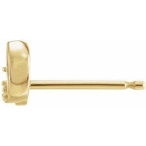 14K Yellow Gold 4x2 mm Marquise Bezel-Set Right Earring Mounting