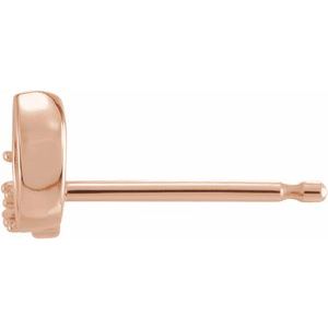 14K Rose Gold 4x2 mm Marquise Bezel-Set Right Earring Mounting