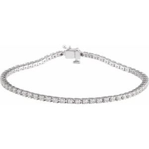 14K White Gold 2 CTW Natural Diamond Line 7 1/4" Bracelet