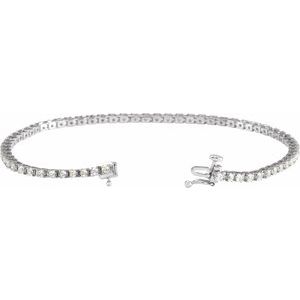 14K White Gold 2 CTW Lab-Grown Diamond Line 7 1/4" Bracelet – image 2