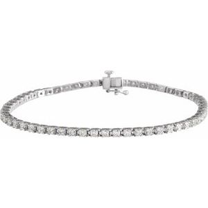 Sterling Silver 3 CTW Lab-Grown Diamond Line 7 1/4" Bracelet