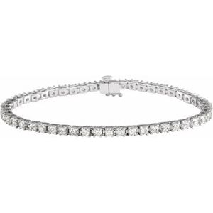 14K White Gold 4 CTW Lab-Grown Diamond Line 7 1/4" Bracelet