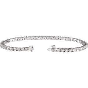 14K White Gold 4 CTW Lab-Grown Diamond Line 7 1/4" Bracelet – image 2