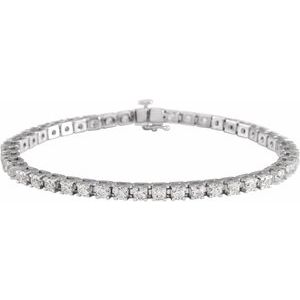 Sterling Silver 5 CTW Lab-Grown Diamond Line 7 1/4" Bracelet