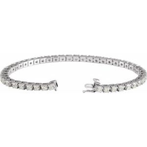 14K White Gold 5 CTW Natural Diamond Line 7 1/4" Bracelet – image 2