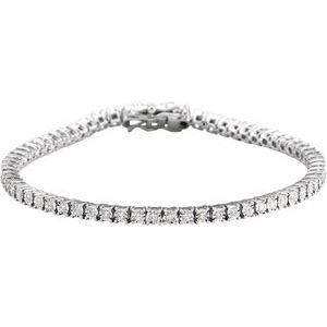 14K White Gold 1.5 mm Round Illusion-Set Line 7" Bracelet Mounting – image 5