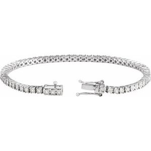 14K White Gold 1.5 mm Round Illusion-Set Line 7" Bracelet Mounting – image 6