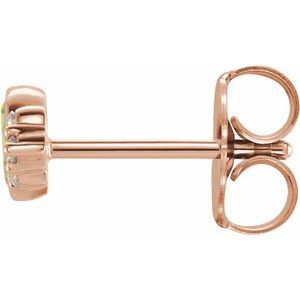14K Rose Gold Natural Peridot & .03 CTW Natural Diamond Left Earring – image 2