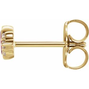 14K Yellow Gold Lab-Grown Ruby & .03 CTW Natural Diamond Left Earring – image 2