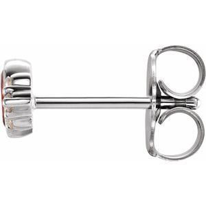 Sterling Silver Natural Mozambique Garnet & .03 CTW Natural Diamond Left Earring – image 2