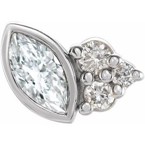 14K White Gold 1/10 CTW Natural Diamond Left Earring