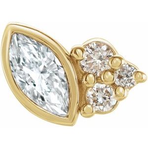 14K Yellow Gold 1/10 CTW Natural Diamond Left Earring