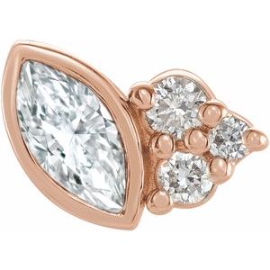 14K Rose Gold 1/10 CTW Natural Diamond Left Earring