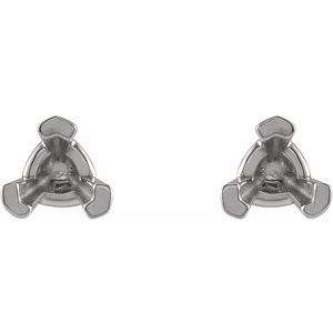 Sterling Silver 3 mm Trillion V-Prong Earring Mounting – image 2