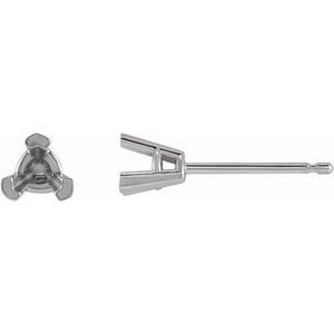 Sterling Silver 3 mm Trillion V-Prong Earring Mounting