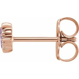 14K Rose Gold Lab-Grown Alexandrite & .03 CTW Natural Diamond Left Earring – image 2