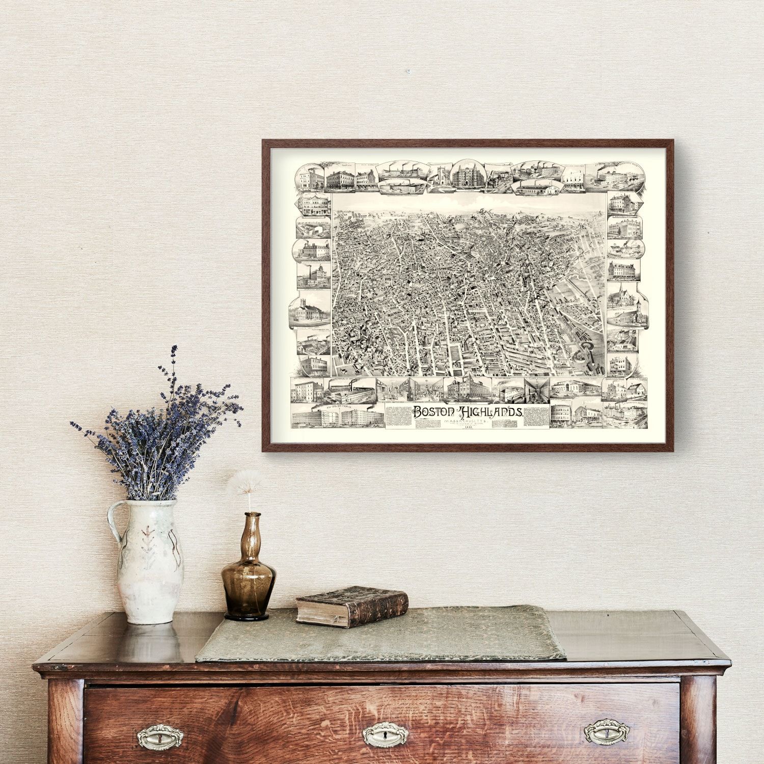 Vintage Map of Boston Highlands, Massachusetts 1888