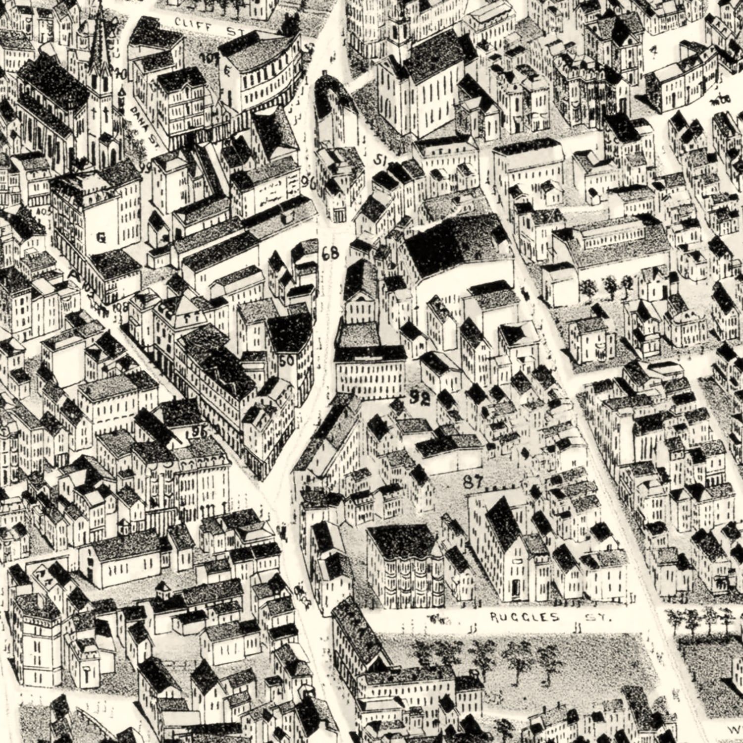 Vintage Map of Boston Highlands, Massachusetts 1888