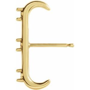 14K Yellow Gold 2 mm Round Single Cuff Earring Mounting – image 2