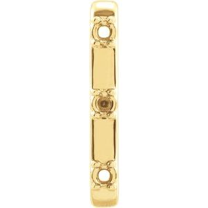 14K Yellow Gold 2 mm Round Single Cuff Earring Mounting