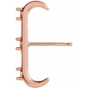 14K Rose Gold 2 mm Round Single Cuff Earring Mounting – image 2