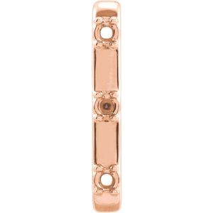 14K Rose Gold 2 mm Round Single Cuff Earring Mounting