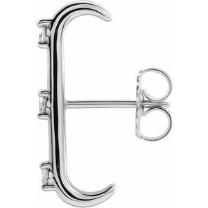 Sterling Silver 1/10 CTW Natural Diamond Single Cuff Earring – image 2